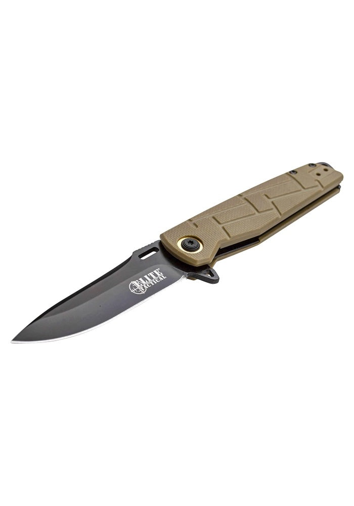Elite Tactical Assisted Tan Knife