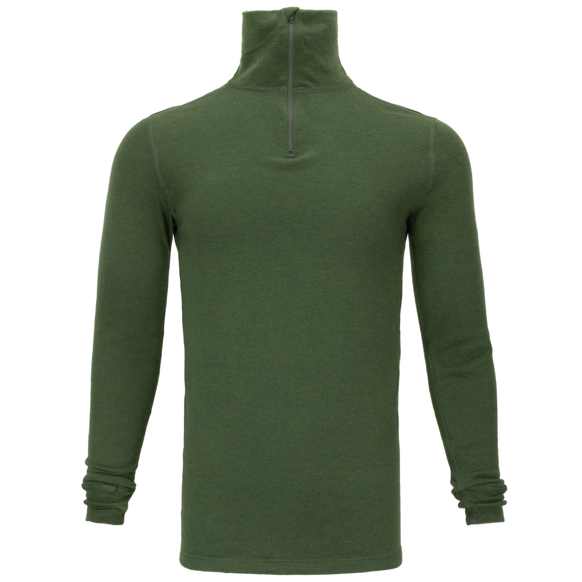Dutch Army Woolen 1/4 Zip Long Sleeve Shirt | OD