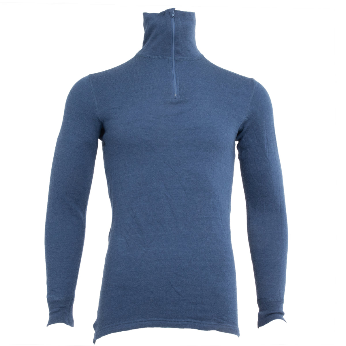 Dutch Army Woolen 1/4 Zip Long Sleeve Shirt | Blue