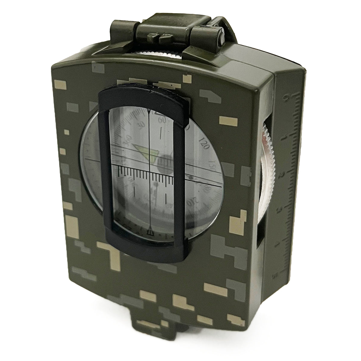 Military-Style Prismatic Sighting Compass | Aluminum, Digital Camo