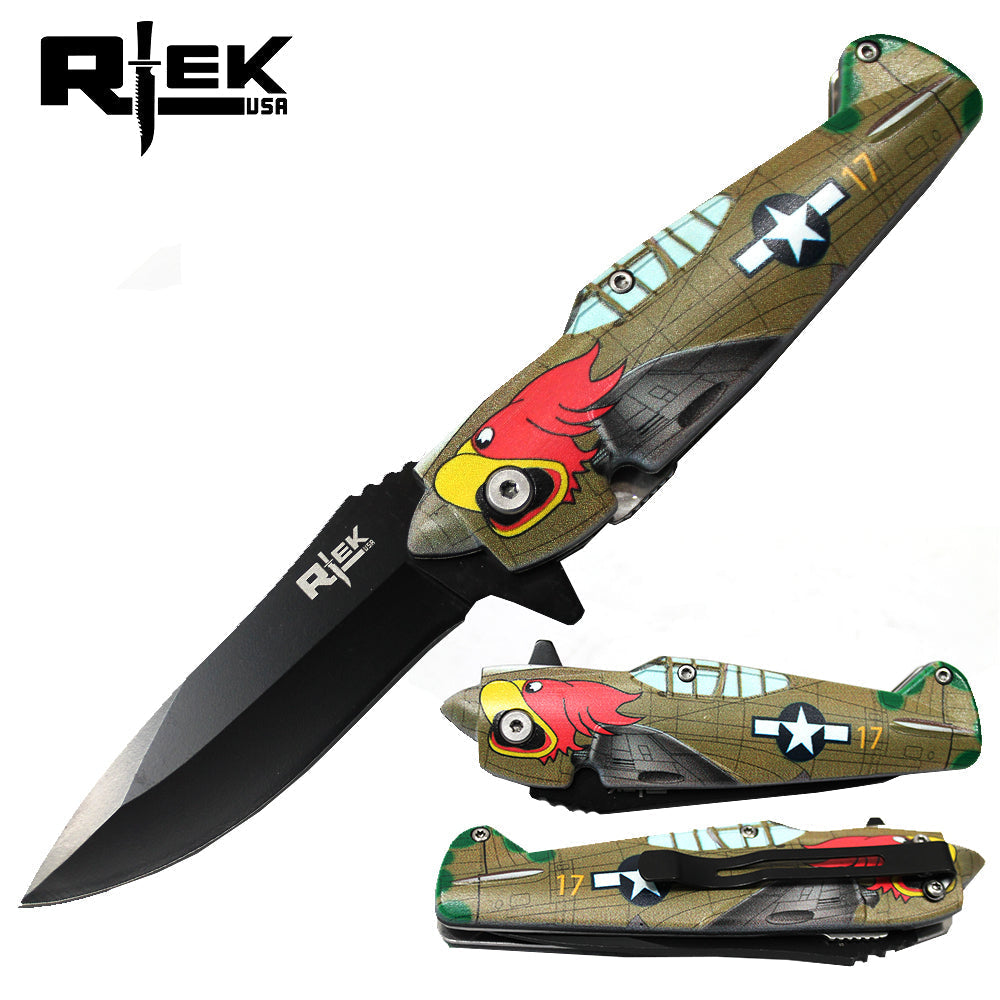 4.5" Rtek Fighter Plane Handle Assist-Open Folding Knife