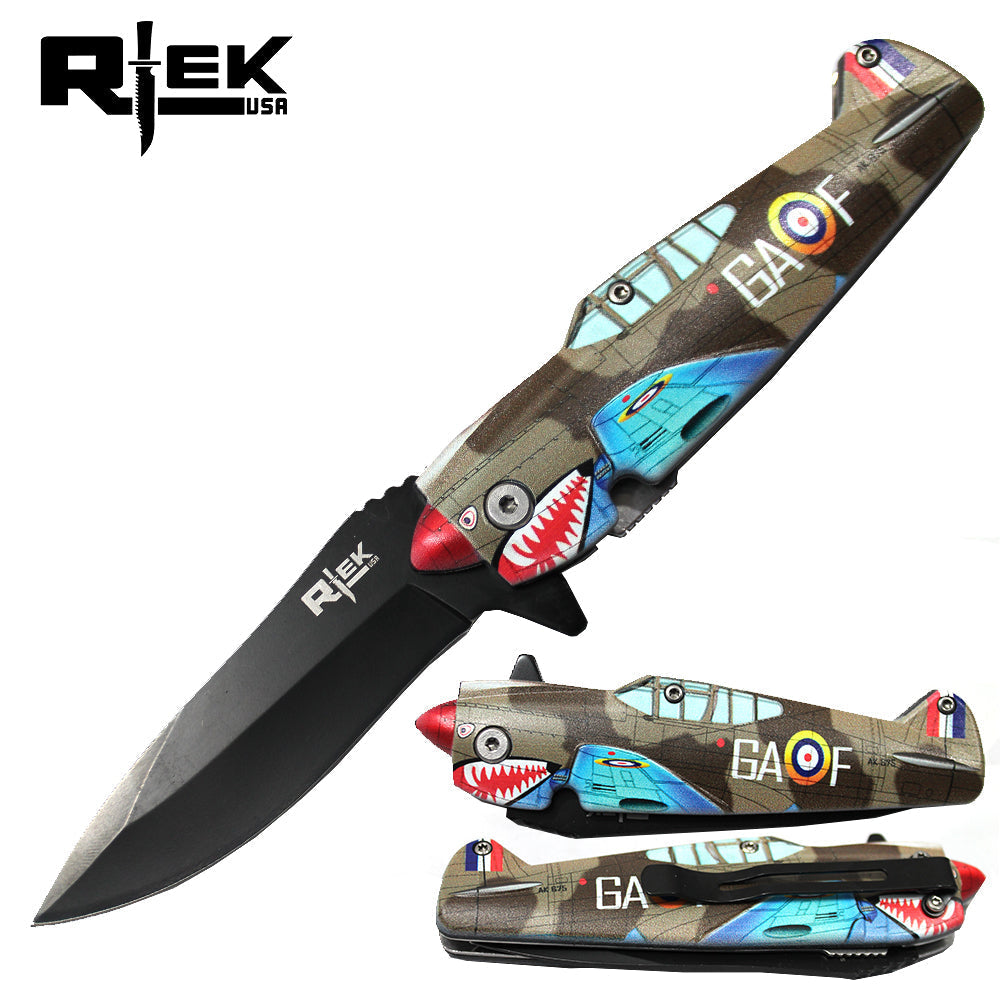 4.5" Rtek Fighter Plane Handle Assist-Open Folding Knife