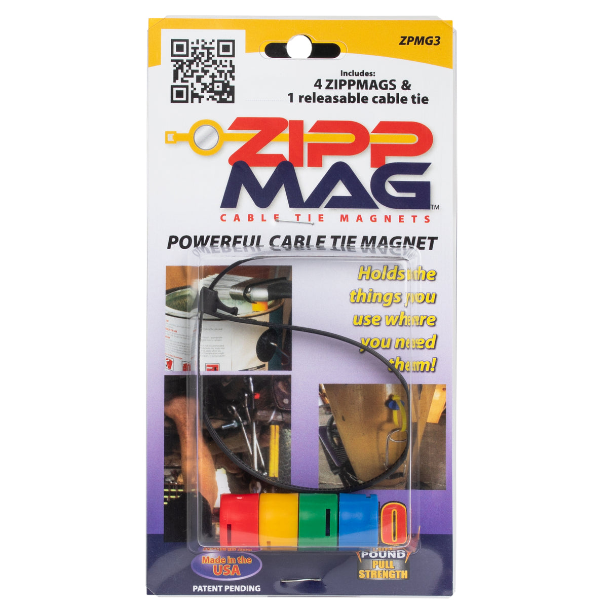 Zipp Mag Powerful Cable Tie Magnet | 4-Pack